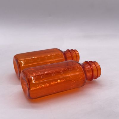 Dosis exacta Botella de medicina plástica 2OZ con tapa a prueba de niños y escala de medición