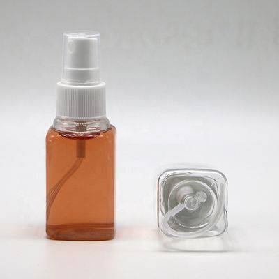 Botellas a prueba de fugas de desinfectante para manos limpias con capacidad de 30 ml y cuadrados de pulverización de niebla fina