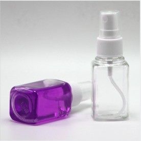 Botellas a prueba de fugas de desinfectante para manos limpias con capacidad de 30 ml y cuadrados de pulverización de niebla fina