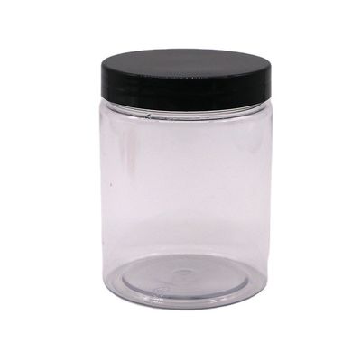 Botellas de almacenamiento de alimentos de plástico de boca ancha de 300cc con tapa de aluminio para bocadillos sabrosos