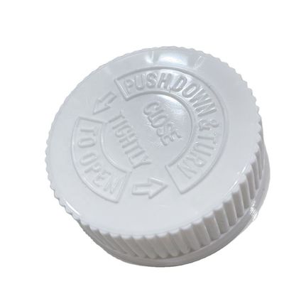 Capa de plástico resistente a los niños de 38 mm con tapa de tornillo para botellas de plástico asequible