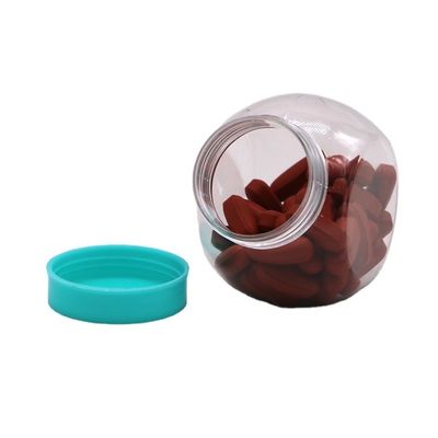Botella de plástico redonda de 70ML/CC de PET ideal para bocadillos de dulces y almacenamiento de alimentos de PET