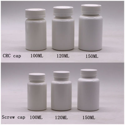 4OZ 120ML HDPE Blanco Negro Botella de medicina de plástico vacío para píldora Cápsula de vitamina hecha