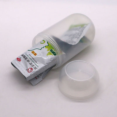 Jarrón de almacenamiento de alimentos de plástico de forma de cápsula de 500 ml de PP personalizado con tapa de tornillo