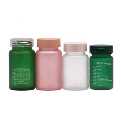 Botella de píldoras de plástico congelado de 100cc con tapa de seguridad para niños de color personalizado
