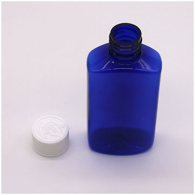 Material de base PET 120ML Cuadrado jarabe estéril para la tos botella de líquido oral tapa de seguridad para niños