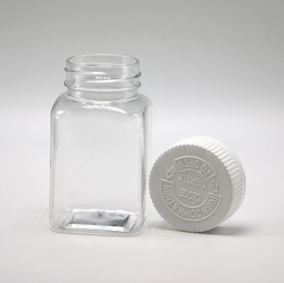 Jarrón cuadrado de PET de 100ml de larga duración para almacenamiento de azúcar dulce