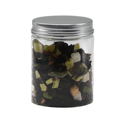 Embalaje de productos de confitería Jar de alimentos de PET de 250 ml con tapa de tornillo y tapa de aluminio