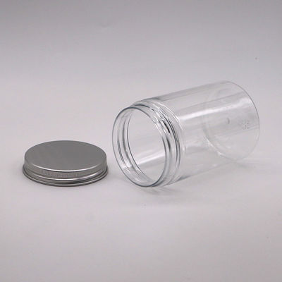 Embalaje de productos de confitería Jar de alimentos de PET de 250 ml con tapa de tornillo y tapa de aluminio