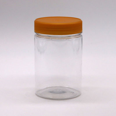 Embalaje de productos de confitería Jar de alimentos de PET de 250 ml con tapa de tornillo y tapa de aluminio