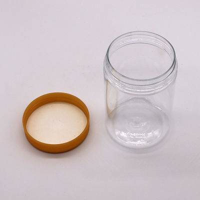 Embalaje de productos de confitería Jar de alimentos de PET de 250 ml con tapa de tornillo y tapa de aluminio