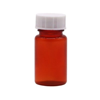 Material del collar Botella de plástico de forma redonda PET de 15 ml para el almacenamiento de cápsulas de tableta sólida
