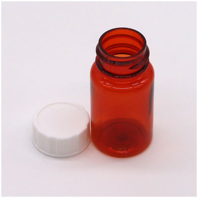 Material del collar Botella de plástico de forma redonda PET de 15 ml para el almacenamiento de cápsulas de tableta sólida