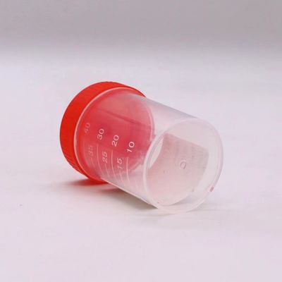 Taza de recogida de heces de plástico de PP de 50 ml/60 ml para botella de muestra en materiales de laboratorio