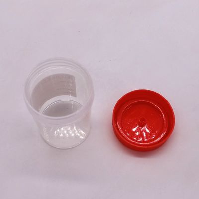 Taza de recogida de heces de plástico de PP de 50 ml/60 ml para botella de muestra en materiales de laboratorio