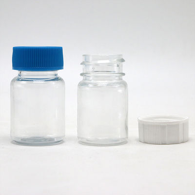 Botella de plástico PET de forma redonda de 15 ml para el almacenamiento de suplementos medicinales