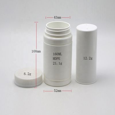 Etiqueta de impresión a color personalizada para botellas de plástico de grado farmacéutico de 160CC / ML PE y núcleo interno