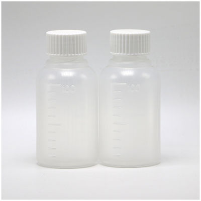 Botella de líquido oral para jarabe para tos de ámbar/azul PET de 100 ml con tapa CRC y sello térmico