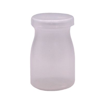 Logotipo personalizado Botella redonda de pudín de 100 ml de PP perfecta para leche y alta temperatura