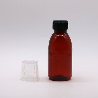 Botella de prescripción con tapa de seguridad para niños de 120 mL material PET para jarabe de arce