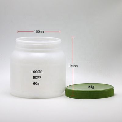 Pan 1L / 4L Polvo de proteína HDPE de boca ancha Almacenamiento de alimentos con tapa de tornillo y forro de inducción de calor de aluminio