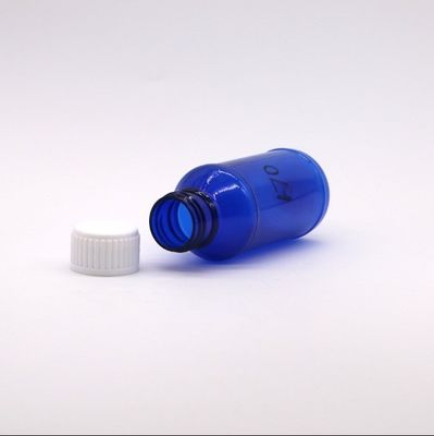 Contenedor de farmacia redondo de PET de 100 ml para desechos médicos con tapa de seguridad para niños impresa con pantalla