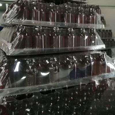 Contenedor de farmacia redondo de PET de 100 ml para desechos médicos con tapa de seguridad para niños impresa con pantalla