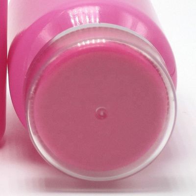 Tamaño personalizado Collar de PET Botella medicinal de plástico brillante de 120 ml con tapa PS de dos capas