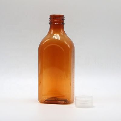 Botella cuadrada plana con tapa de tornillo de 240 ml de líquido oral PET para seguridad infantil y líquido médico