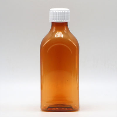 Botella cuadrada plana con tapa de tornillo de 240 ml de líquido oral PET para seguridad infantil y líquido médico