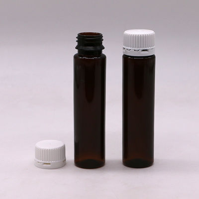 Botella de plástico líquido oral de forma redonda y delgada con tapa a prueba de alteraciones
