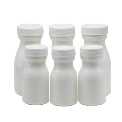 Botella de plástico HDPE de 60 ml blanca para el almacenamiento conveniente de tabletas y cápsulas sólidas