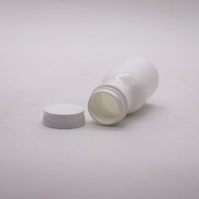 Botella de plástico HDPE de 60 ml blanca para el almacenamiento conveniente de tabletas y cápsulas sólidas