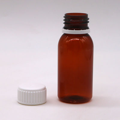 60 ml de Ambar redondo de prescripción farmacéutica PET líquido para medicamentos envasado con tapa