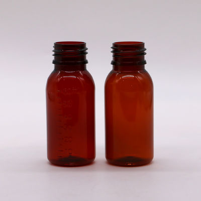 60 ml de Ambar redondo de prescripción farmacéutica PET líquido para medicamentos envasado con tapa