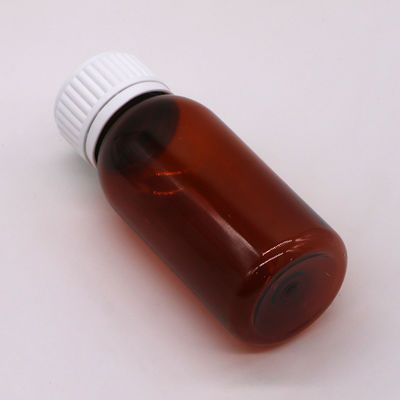 60 ml de Ambar redondo de prescripción farmacéutica PET líquido para medicamentos envasado con tapa