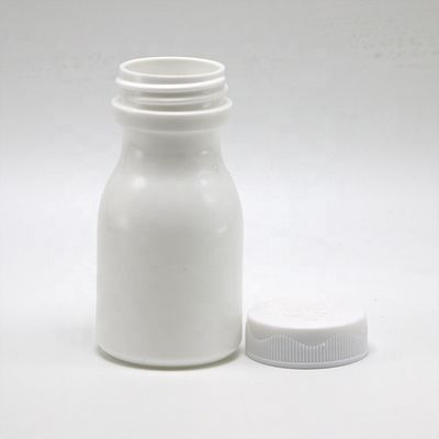 Botella de plástico HDPE de 60 ml blanca para el almacenamiento conveniente de tabletas y cápsulas sólidas