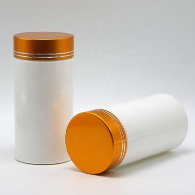 Botellas de plástico PE de forma cilíndrica recta de 200 ml botellas de farmacia con tapas de aluminio