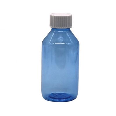 Botella PET de jarabe para la tos de grado farmacéutico con tapa de tornillo y logotipo personalizado