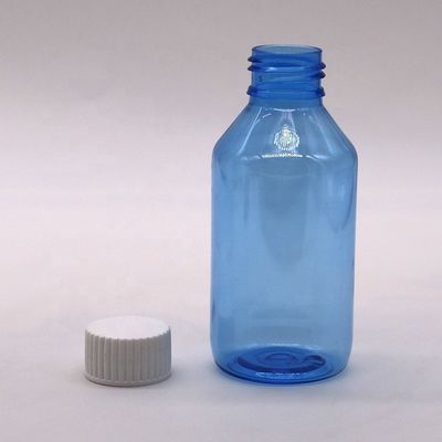 Botella PET de jarabe para la tos de grado farmacéutico con tapa de tornillo y logotipo personalizado