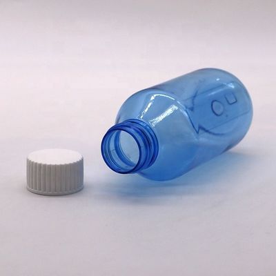 Botella PET de jarabe para la tos de grado farmacéutico con tapa de tornillo y logotipo personalizado