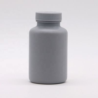 Botella de plástico gris plateado de HDPE de 200 ml para envases sólidos de medicamentos personalizables