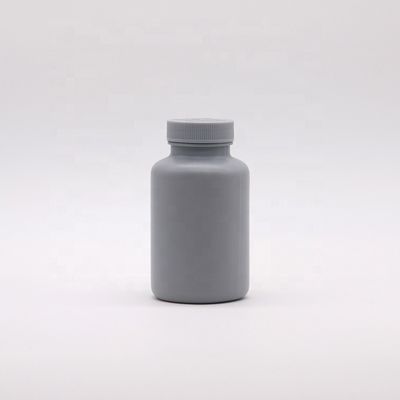 Botella de plástico gris plateado de HDPE de 200 ml para envases sólidos de medicamentos personalizables