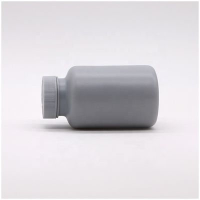 Botella de plástico gris plateado de HDPE de 200 ml para envases sólidos de medicamentos personalizables