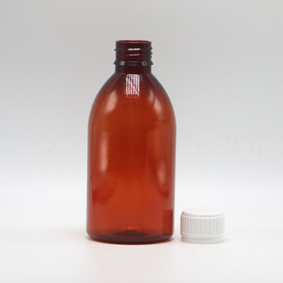 250 ml de Ambar redondo de prescripción farmacéutica PET líquido para medicamentos envasado con tapa