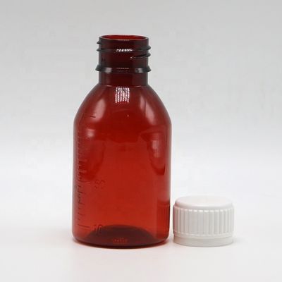 Logotipo personalizado Botella de jarabe para la tos de PET de grado farmacéutico de 100 ml con tapa de tornillo