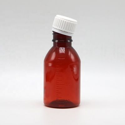 Logotipo personalizado Botella de jarabe para la tos de PET de grado farmacéutico de 100 ml con tapa de tornillo
