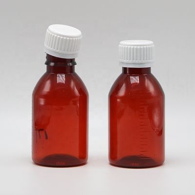 Logotipo personalizado Botella de jarabe para la tos de PET de grado farmacéutico de 100 ml con tapa de tornillo