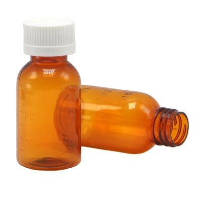 Aceite de tabaco de primera calidad 30 ml PET Ámbar Botella de jarabe de plástico líquido con tapa de tornillo