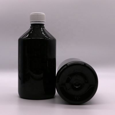 500 ml/16.9 oz Botella de jarabe de plástico PET Contenedor de medicamento de suplemento líquido con tapas